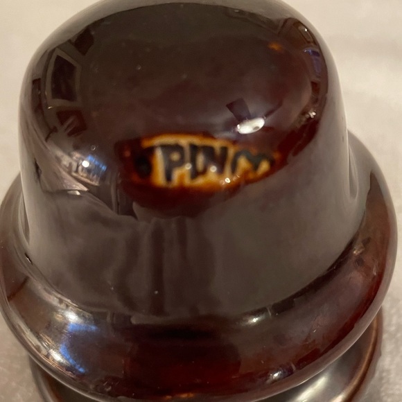 Ceramic brown electric wire insulator - vintage for sure - Picture 4 of 6
